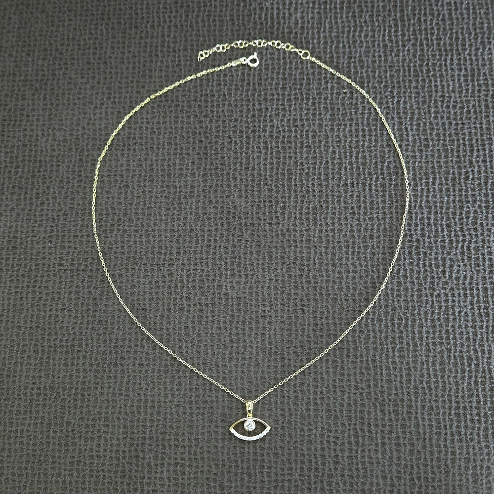 Fancy Silver🤍 Evil Eye🧿 Pendant Necklace - Picture 3 of 16